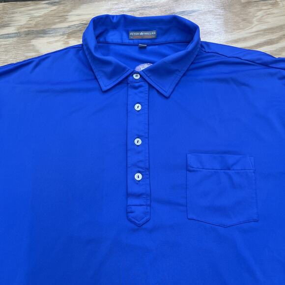 Peter Millar Summer Comfort Golf Polo Shirt Men's 2XL Royal Blue Stretch - Picture 3 of 12